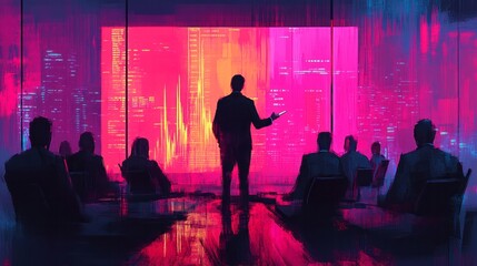 A presenter shares data with attendees in a cyber meeting