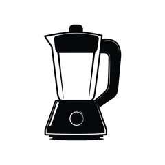 Silhouette black kitchen blender vector on white background with simple blender icon and logo illustration