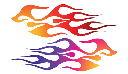 Sports car Speed fire flame decal vinyl sticker. Racing car tribal fire flames vector eps graphic. Side vehicle decoration for car, auto, truck, boat, suv, motorcycle.