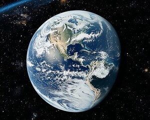 Obraz premium A vibrant detailed photograph of planet Earth in space