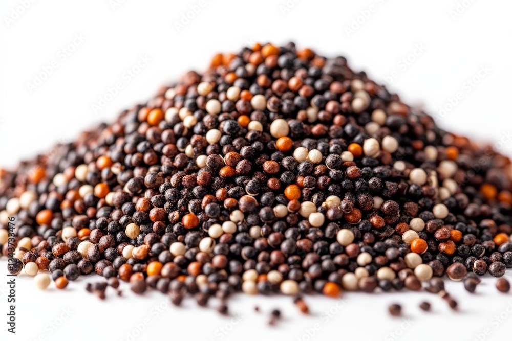 Poster various seeds displayed in a detailed arrangement highlighting colors and textures from a close-up p