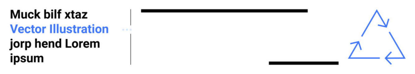 Obraz premium Modern typography with bold lines and a triangular arrow shape implying recycling, sustainability, or process flow. Ideal for eco-concept visuals, design projects, infographics, presentations