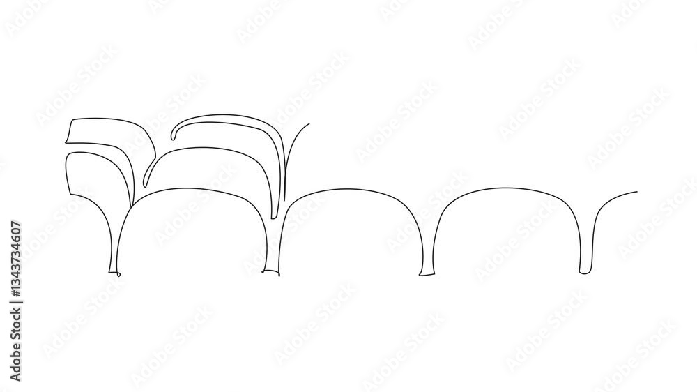 Poster animation of single continuous line drawing rows of theater seats. share the experience of enjoying 