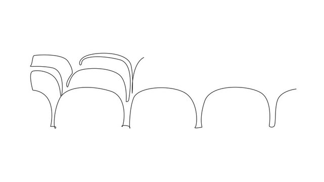 Animation of single continuous line drawing rows of theater seats. share the experience of enjoying entertainment together. Comfortable chairs. Theatrical. World Theatre Day. Full length motion