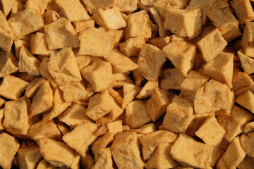 Background pattern and texture of stack of traditional tofu.Traditional tofu from Indonesia.Food...