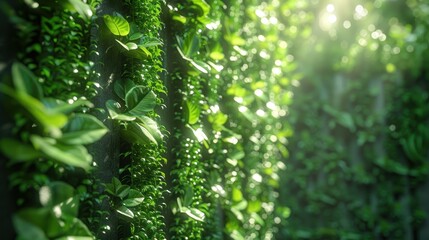 Obraz premium Green Wall with Sunlight
