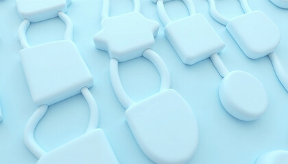 Abstract 3D render of interconnected geometric shapes, featuring rounded edges and a glossy finish