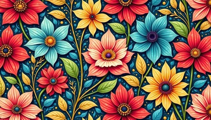 Intricate woven floral tapestry, seamless repeat, woven, background pattern