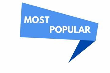 Blue banner with word most popular, banner