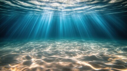 Ocean Floor Sunbeams: Underwater Serenity