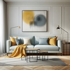 Bright & Modern Living Room Scene. Perfect for interior design, home decor, or lifestyle projects