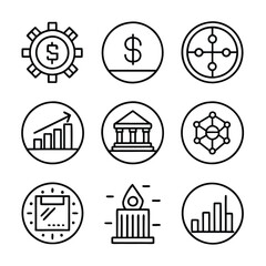 Investment Line Art Icons

