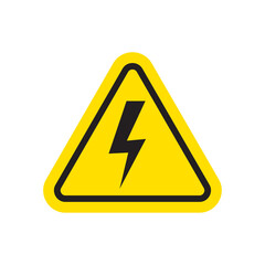 Warning sign template. Dangerous electrical voltage icon vector. High voltage sign. High voltage sign, danger of electricity icon
