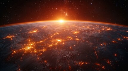 Burning Earth sunrise