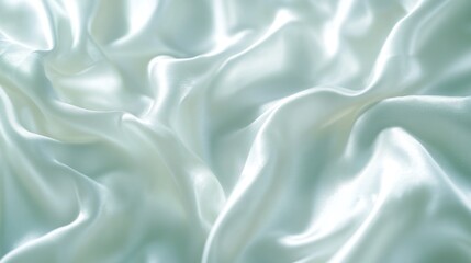 Obraz premium A close-up of smooth, flowing satin fabric in a soft, light color.