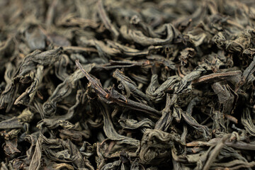 Loose leaf black tea, macro texture