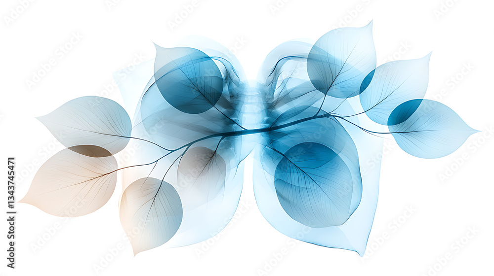 Poster abstract leaf patterns nature digital art tranquil environment close-up view organic concepts for se