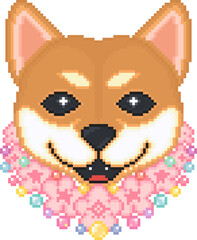 Fototapeta premium Shiba Inu Pixel Art
