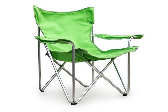 Bright green folding chair ideal for outdoor activities in parks and backyards during sunny days