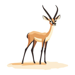 Gazelle, antelope, deer animal, cartoon style, vector Illustration. EPS 10