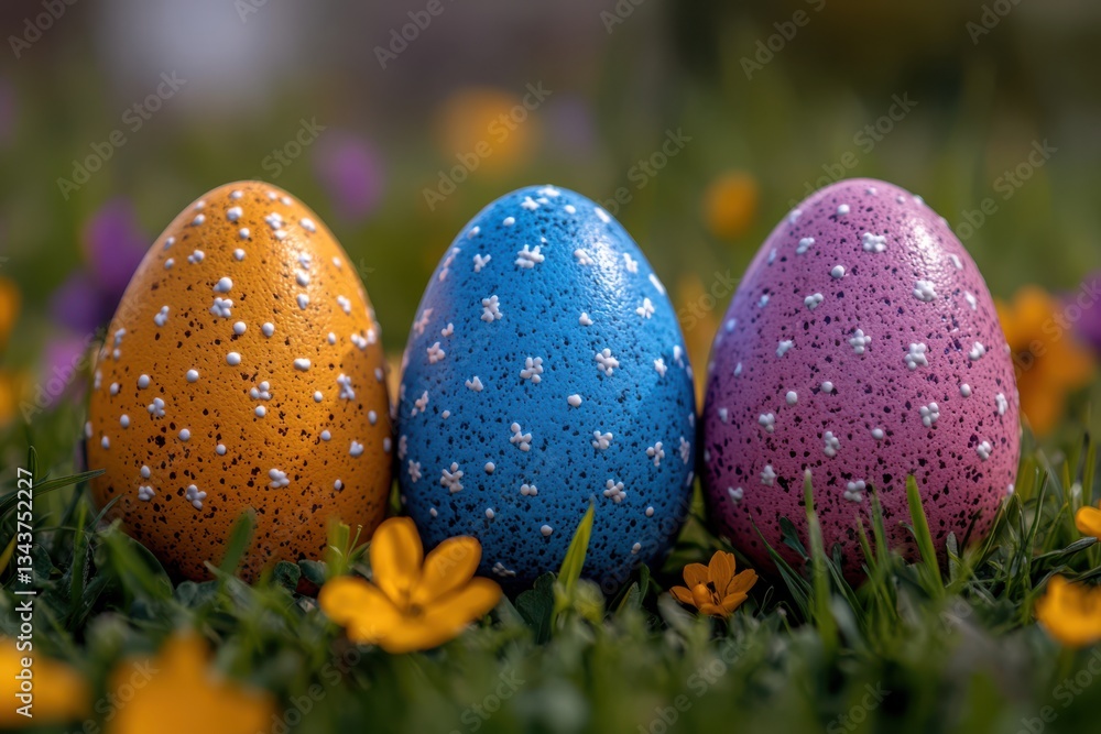 Poster easter chaos depicted in a raw style with a stylized finish. various easter-related elements appear 
