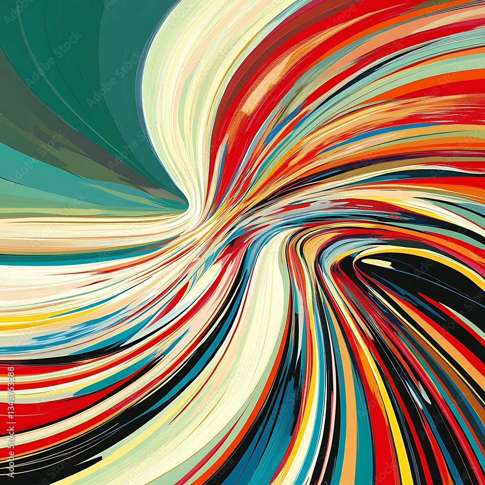 Poster colorful swirling lines create a dynamic and abstract artistic composition