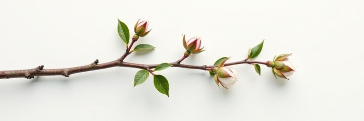 A lone branch with intricate details against a pure white surface, texture, natural