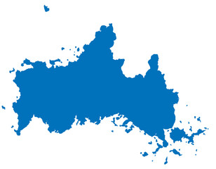 Obraz premium 山口県 地図 ブルー イラスト