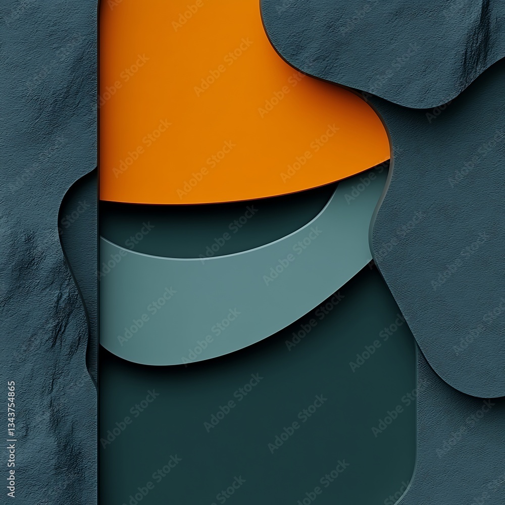 Poster abstract layers of textured and colored shapes create a design