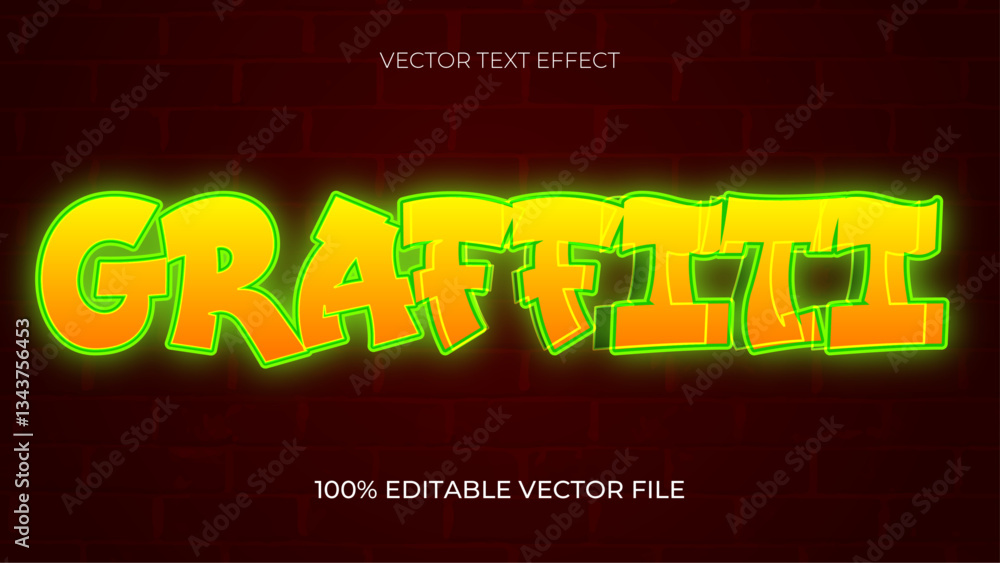Poster graffiti text effect editable street vibes text style