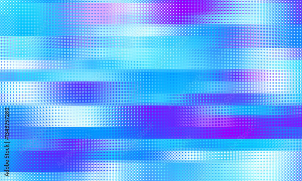 Poster Pixilated abstract Energy background. Halftone effect. Vector image. Small particles with overlay moire effect