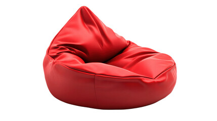 Red beanbag chair isolated on white background 