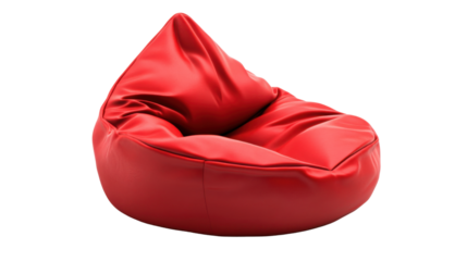 Red beanbag chair isolated on white background 