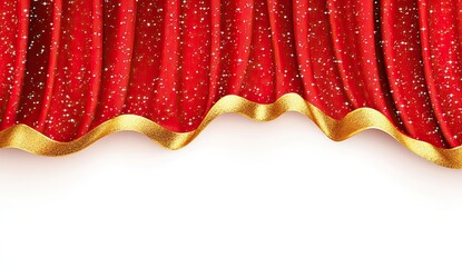Red stage curtain with gold trim