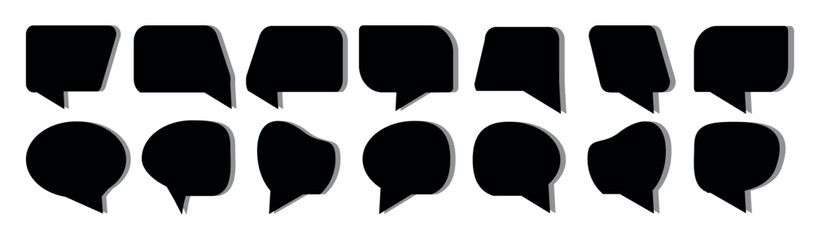 Big set of speech bubbles. speech balloon, chat bubble or dialog boxes. Speech bubbles for talk, dialogue, decoration. Vector illustration