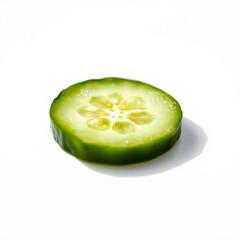 Single Green Cucumber Slice