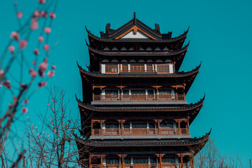 Modern buildings and rural skyscrapers and tourist attractions in China