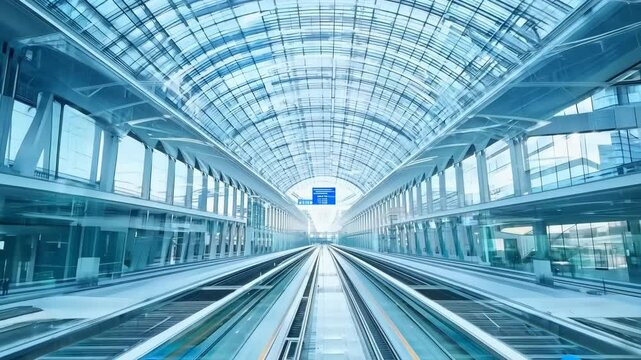 Detailed BIM model of a modern metro station and transport hub with architectural elements