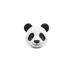 Obraz premium This adorable panda head icon features a friendly expression with distinctive black ears and eye patches, ideal for fun designs.
