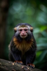 arafed monkey sitting on a branch in a forest