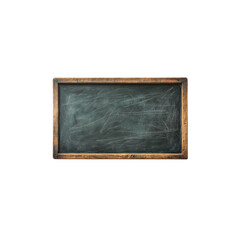 Fototapeta premium Chalkboard features a wooden frame and is isolated on a transparent background, ideal for presentations or creative projects.