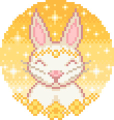 Naklejka premium Bunny Pixel Art