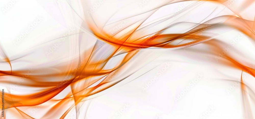Poster white background with swirling orange lines, creating an elegant and modern design element for brand