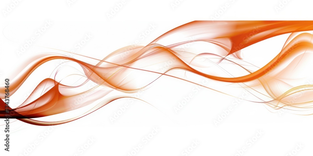 Poster white background with swirling orange lines, creating an elegant and modern design element for brand