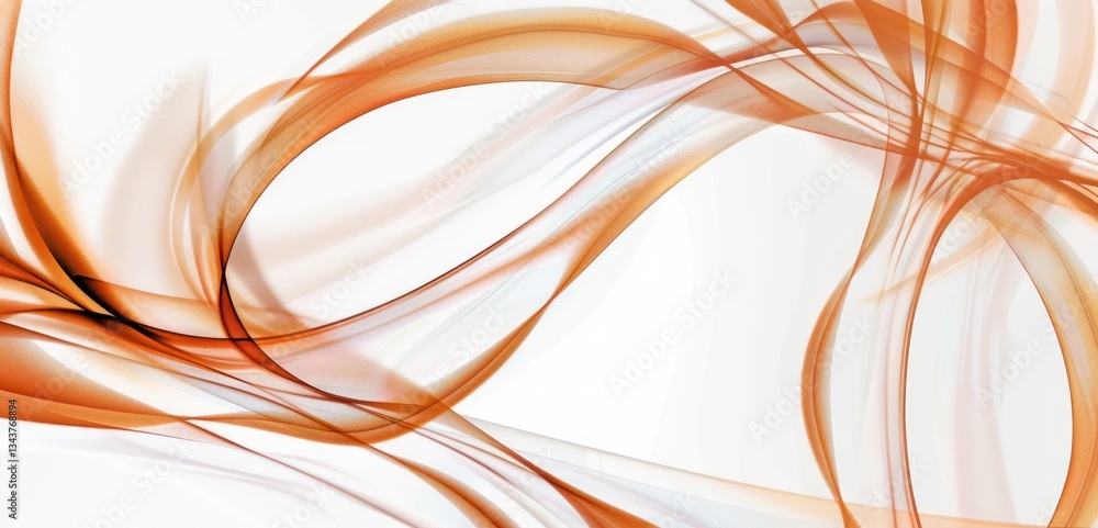 Poster white background abstract with swirling orange lines, creating an elegant and modern design element 