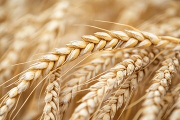 An endless field of ripe wheat in the rays of the sun, agricultural business concept  
