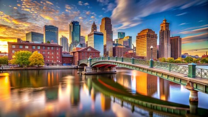 Obraz premium Boston's Iconic Bridge: High-Resolution Stock Photo of a City Landmark