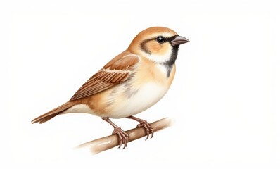 Illustration of a lovely sparrow