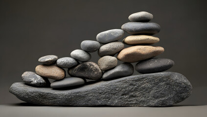 Serene Stacked Stones A Balanced Rock Sculpture Design