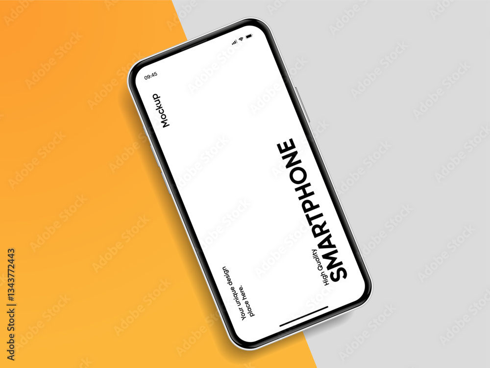 Aufkleber Realistic smartphone mockup. Mobile phone vector with isolated on white background. Device front view. 3D mobile phone with shadow. Realistic, high quality smart phone mockup for ui ux presentation.
